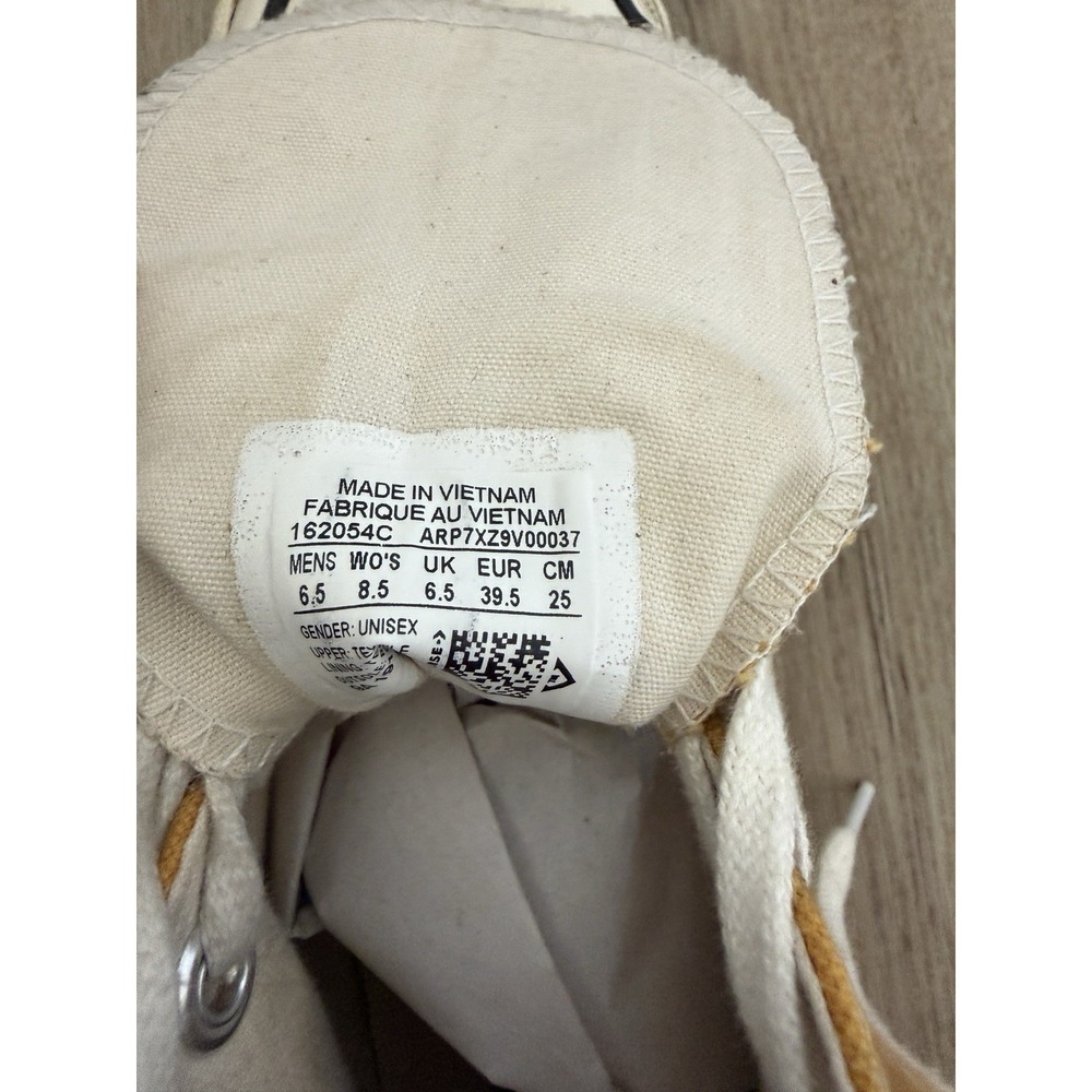 Converse Chuck Taylor All Star 70s High Top Yellow Canvas Sneakers 8.5 W/6.5 M - Picture 8 of 9